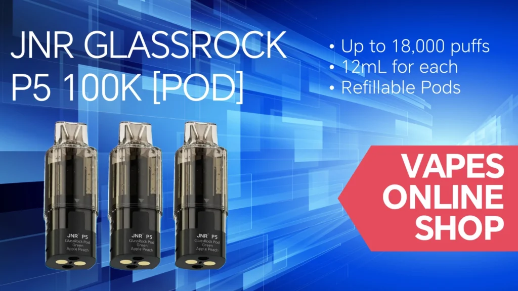 JNR P5 Glassrock Pod | 5% JNR Vape Pod/Refillable Pods 4 JNR P5 Glassrock Pods